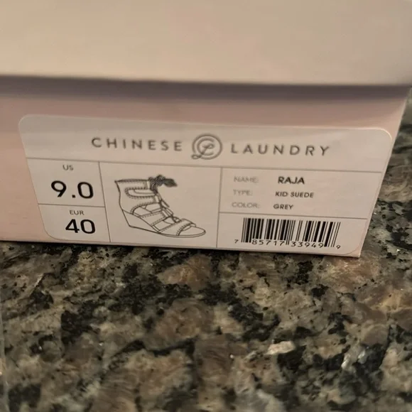 Chinese Laundry Raja Kid Suede lace wedge sandal NIB 9 - Picture 10 of 12